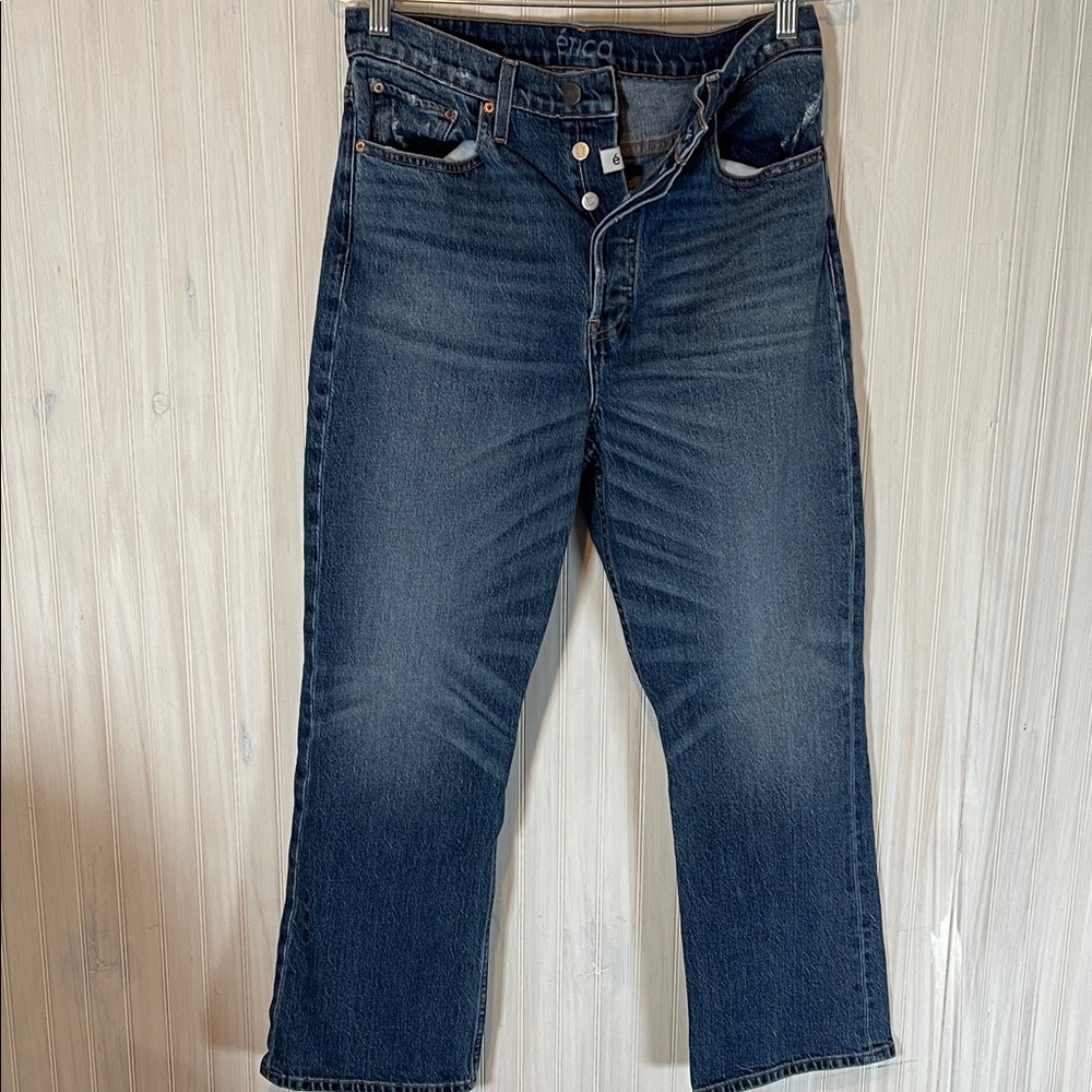 ETICA HIGH WAIST BUTTON FLY ANKLE JEANS 30